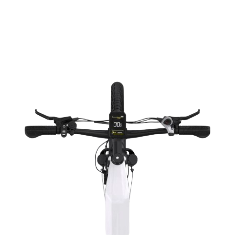 Vue du guidon et de l’écran LCD multifonction du vélo OT05