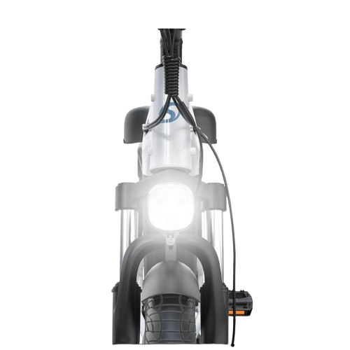 Vue frontale du phare avant LED puissant du vélo électrique OT05
