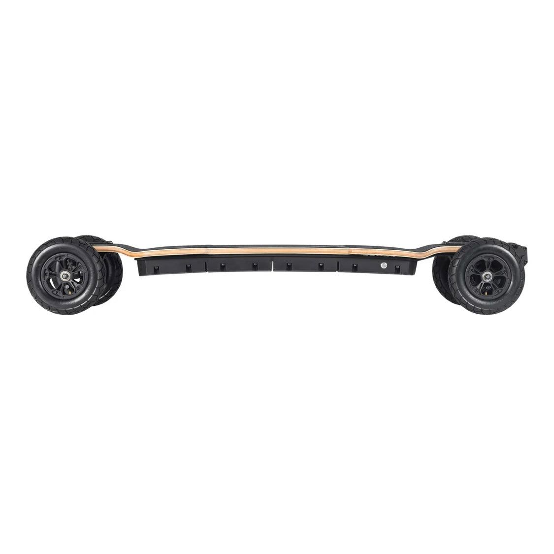 Profil latéral du skateboard Explorer Pro 7000W mettant en valeur la courbure du plateau